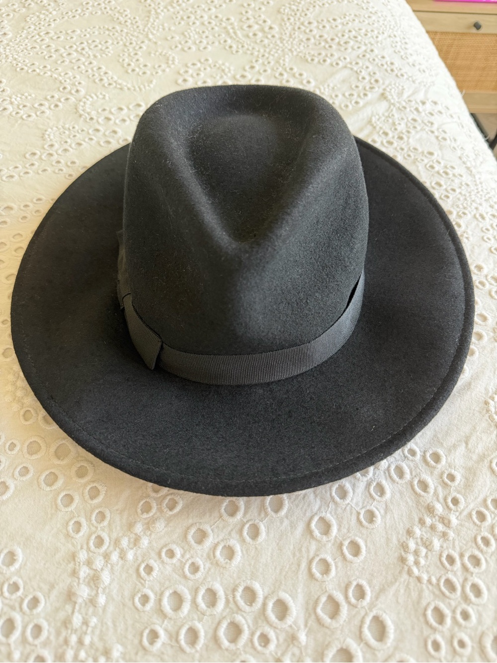 J. Crew Black Wool Fedora Hat